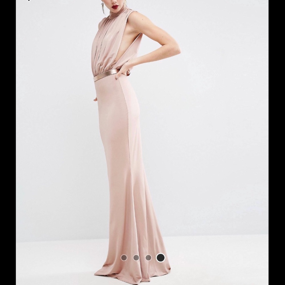 ASOS Tall high neck metallic belt Maxi Dress